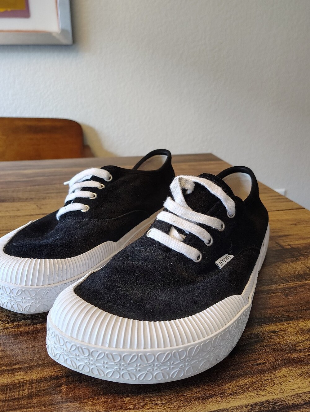 Loewe Terra Vulca Lace Up Low Top Sneakers in  Black 46 US 13